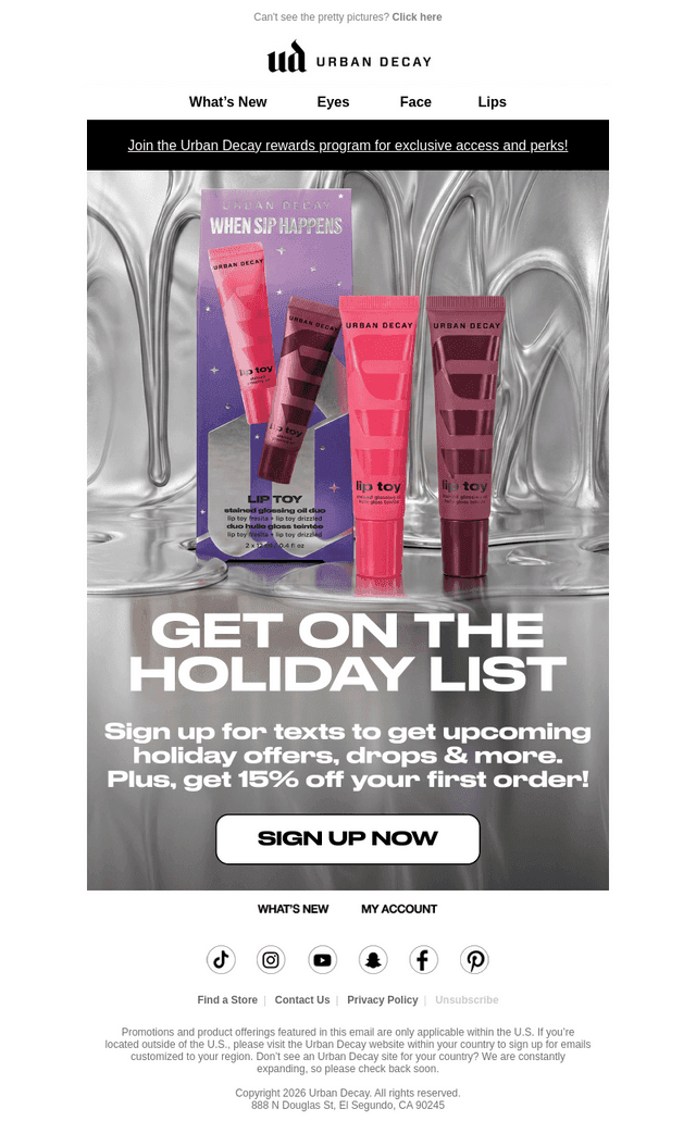 Urban Decay email from Sat, Oct 24, 2026