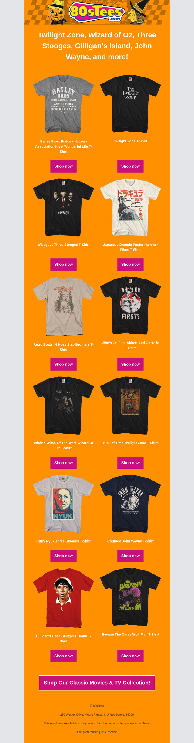 80sTees.com, email from Sat, Oct 24, 2026