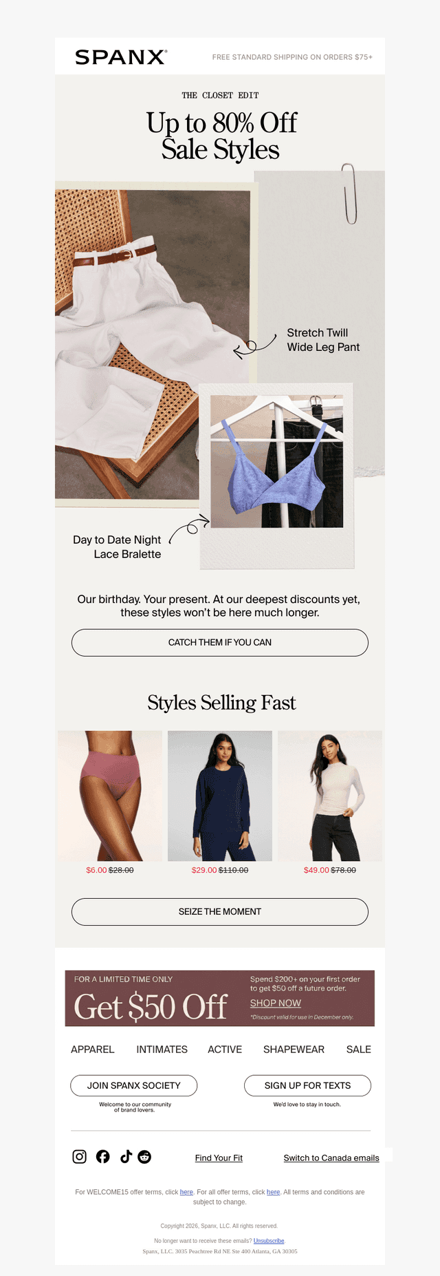 Spanx email from Sat, Oct 24, 2026