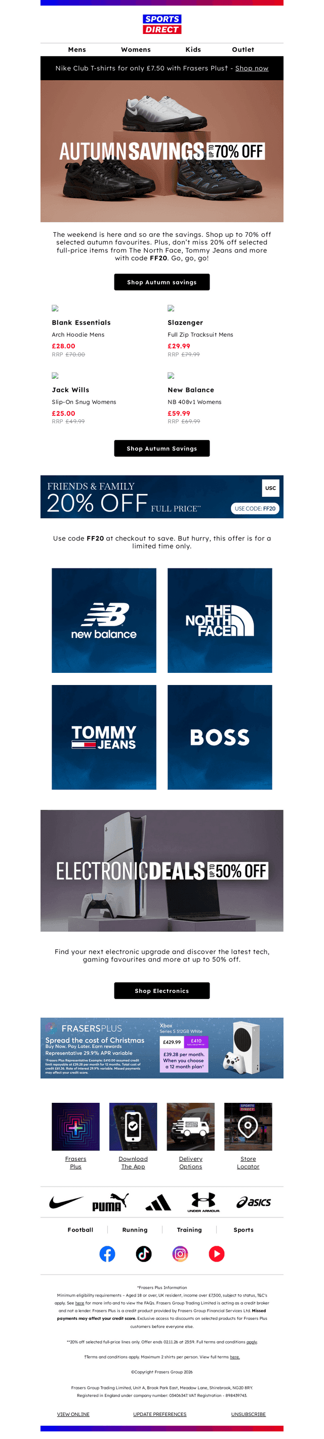 Sports Direct email from Sat, Oct 24, 2026