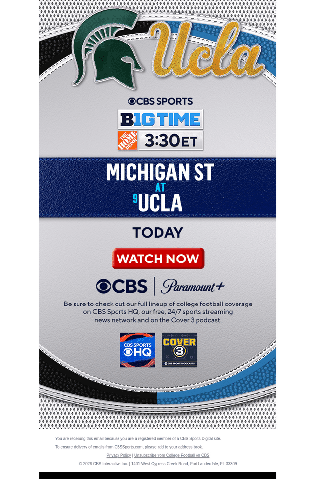 CBS email from Sat, Oct 24, 2026