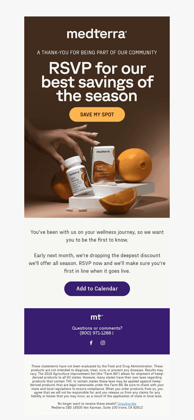 Medterra email from Sat, Oct 24, 2026
