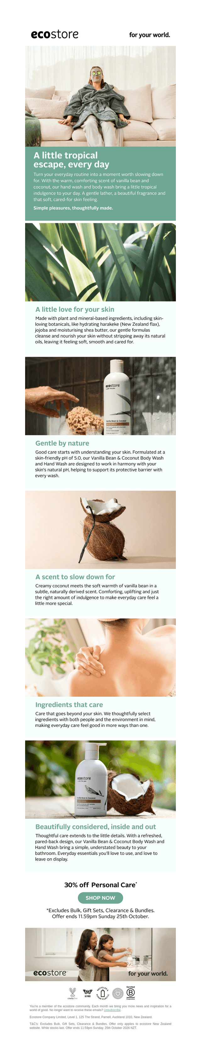 ecostore email from Sat, Oct 24, 2026