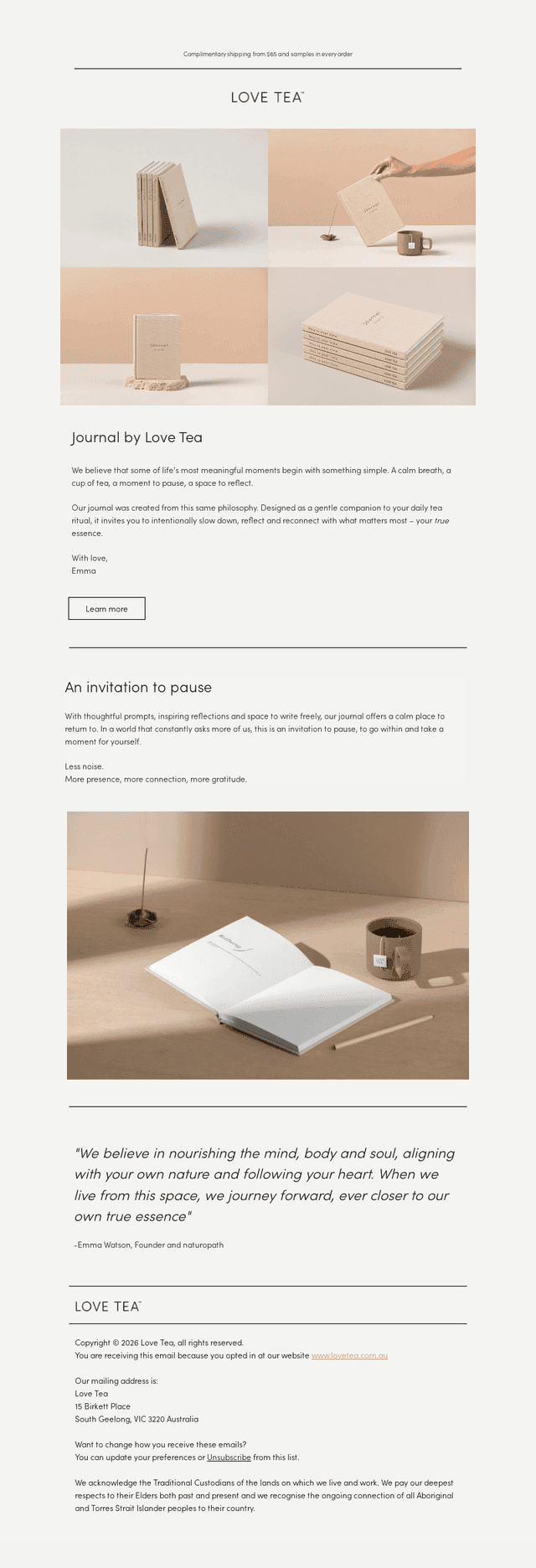 Love Tea email from Sat, Oct 24, 2026