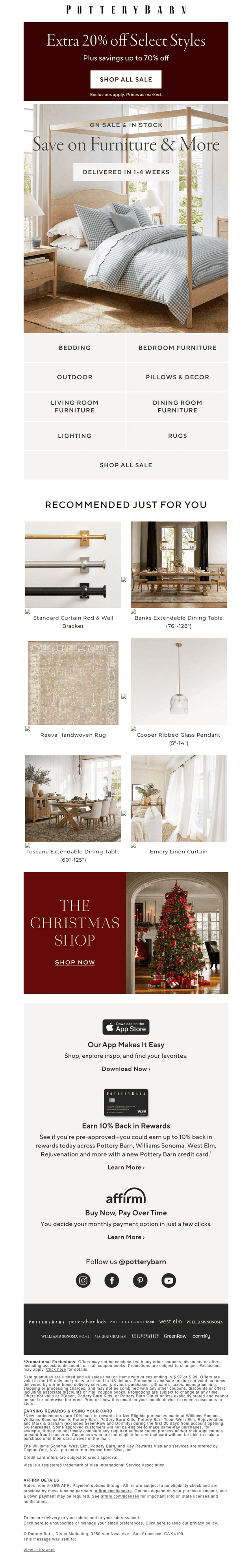 Pottery Barn email from Sat, Oct 24, 2026
