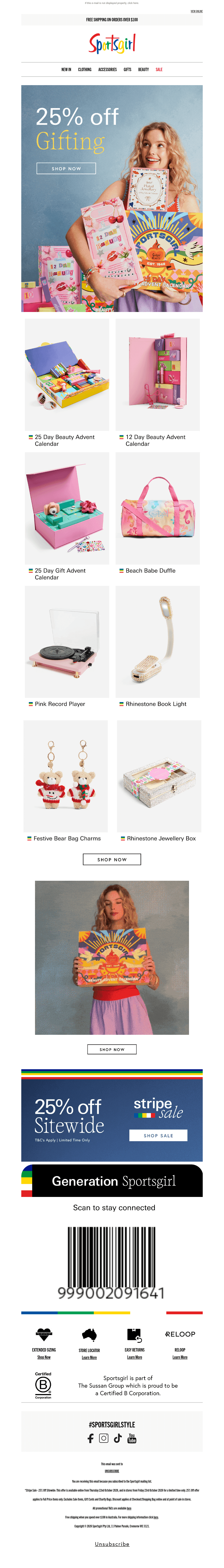Sportsgirl email from Sun, Oct 25, 2026
