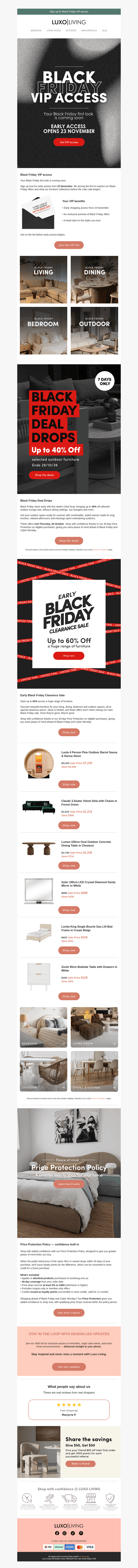 Luxo Living email from Sun, Oct 25, 2026