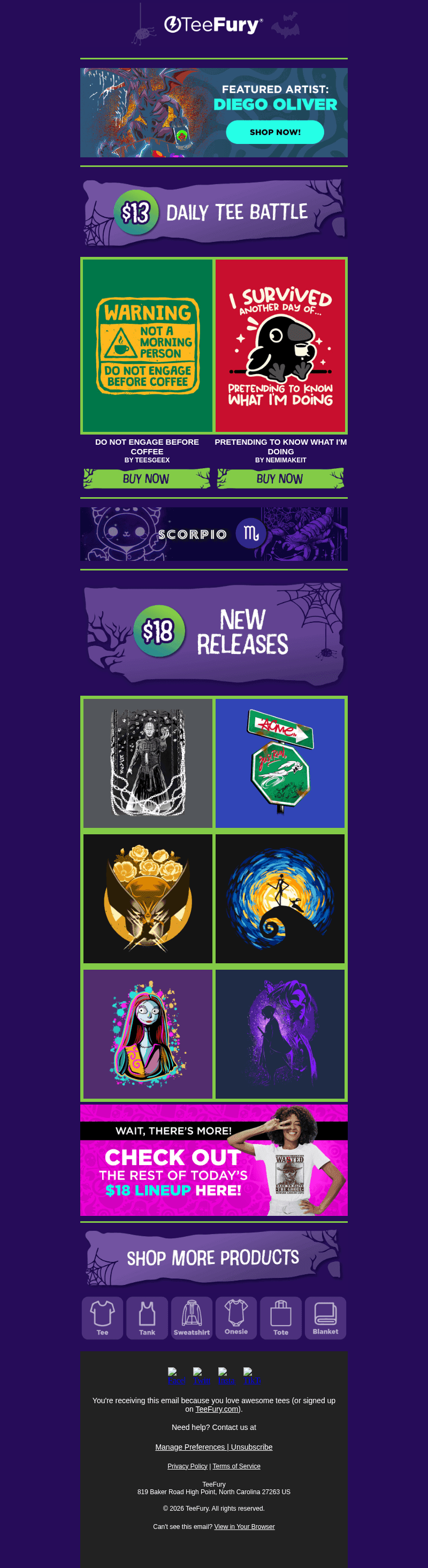 TeeFury email from Sun, Oct 25, 2026