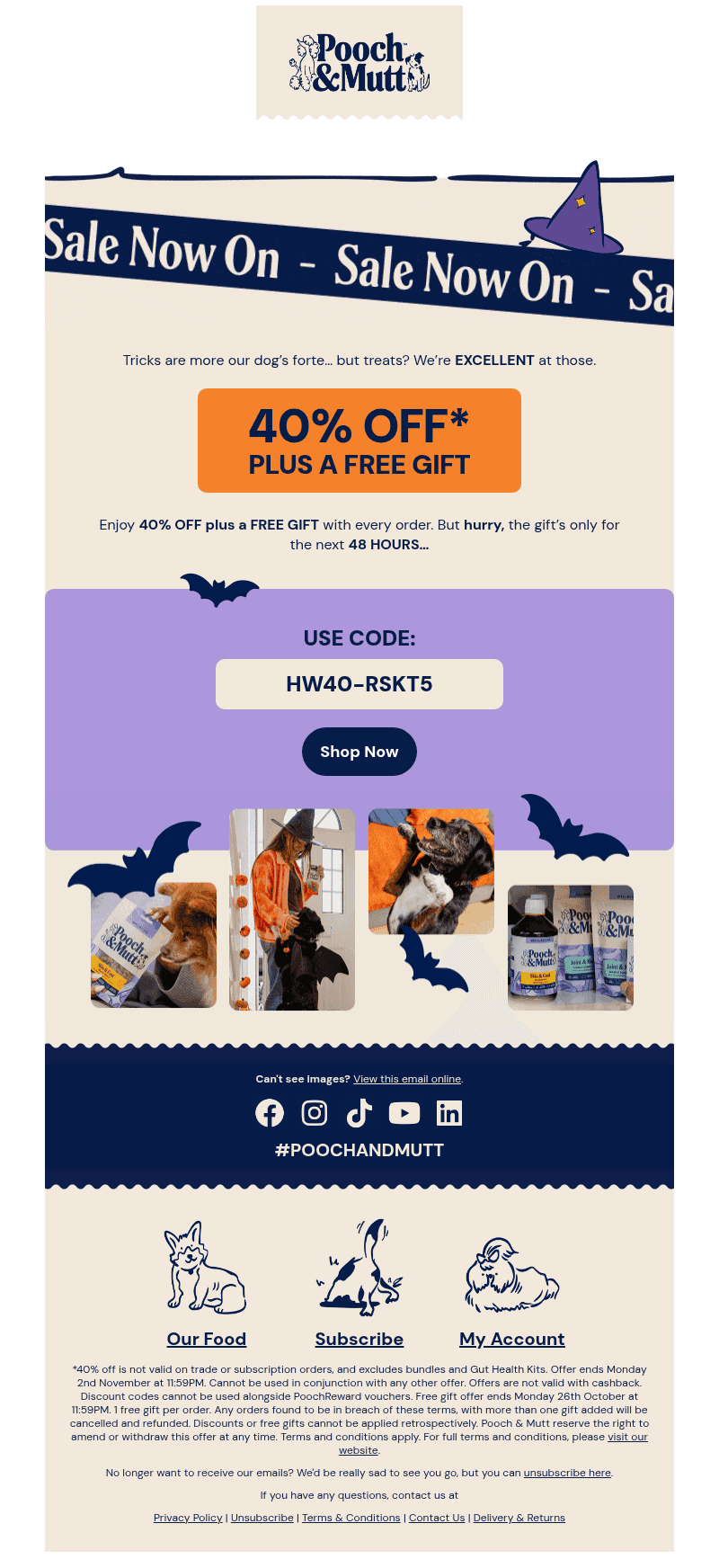 Pooch and Mutt email from Sun, Oct 25, 2026