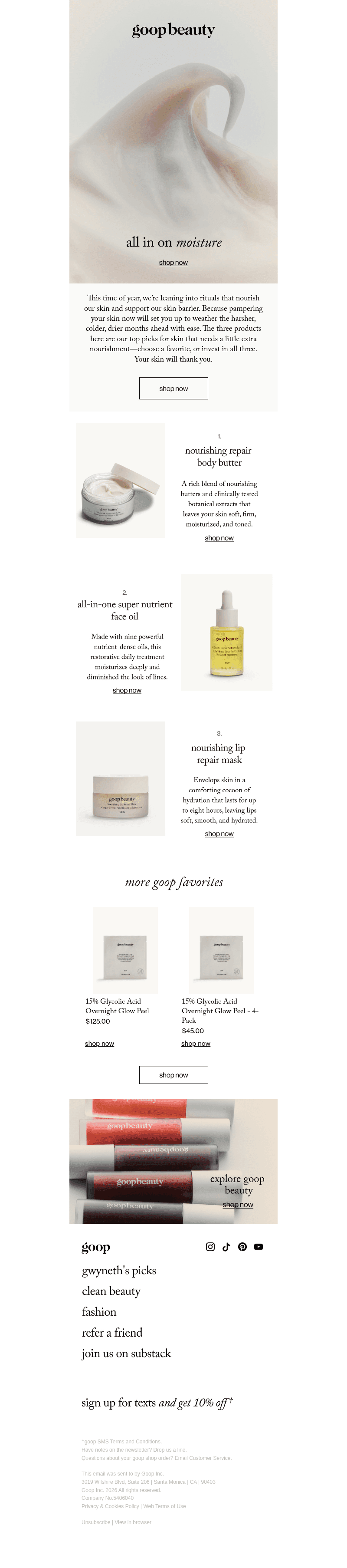 Goop email from Sun, Oct 25, 2026