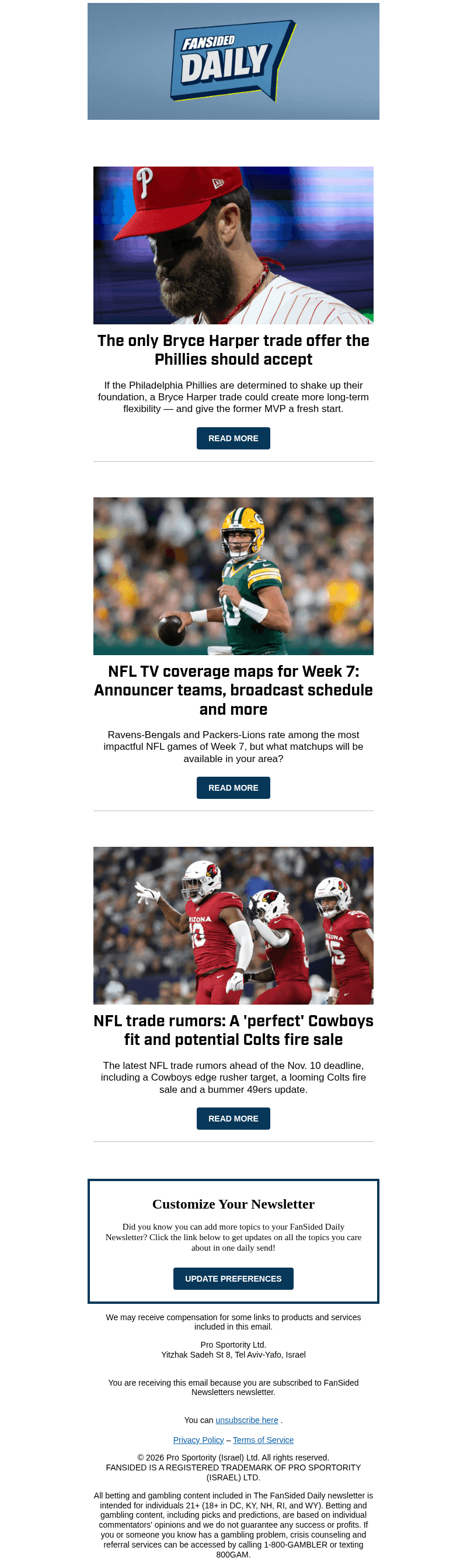FanSided email from Sun, Oct 25, 2026