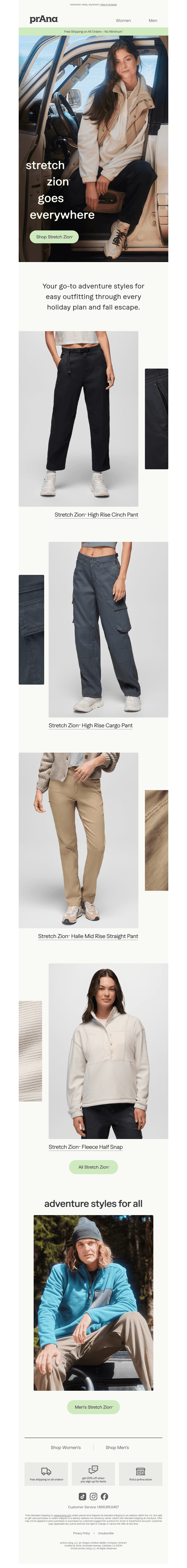 prAna email from Sun, Oct 25, 2026
