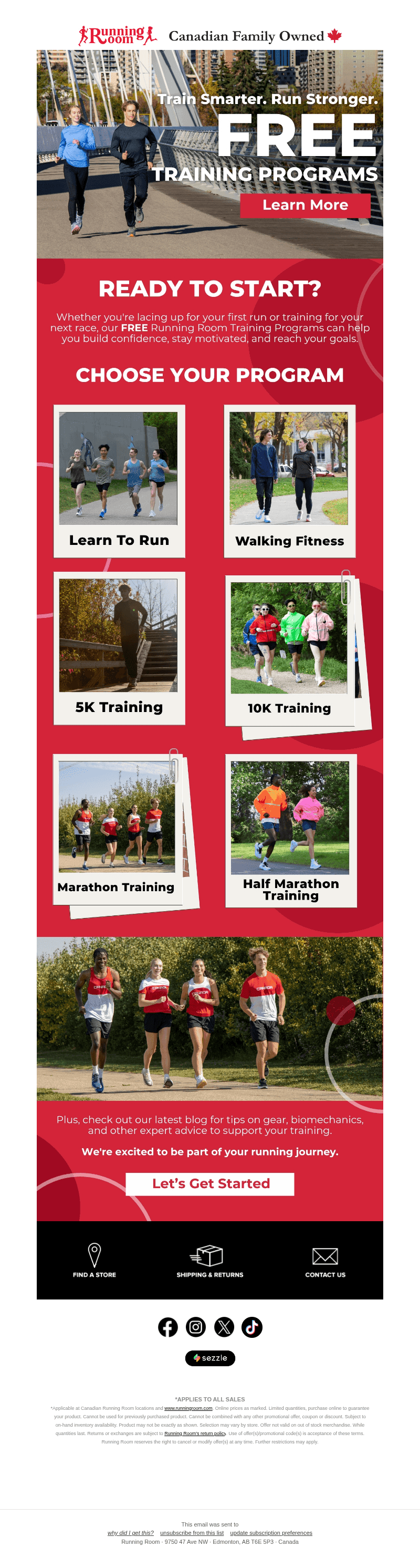 Running Room email from Sun, Oct 25, 2026