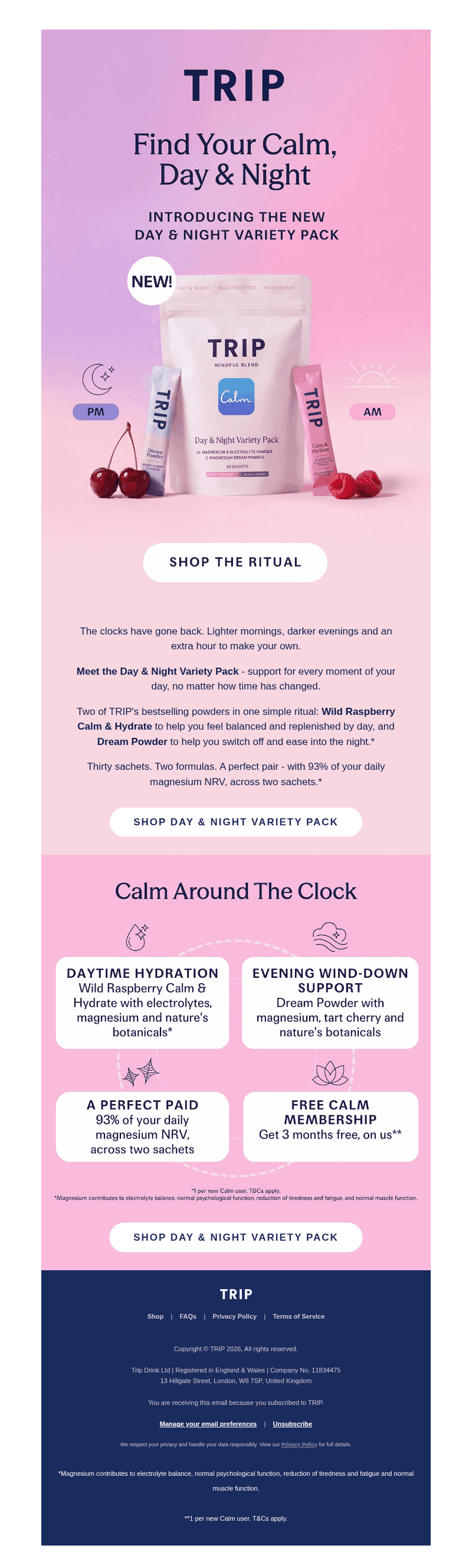 TRIP email from Sun, Oct 25, 2026