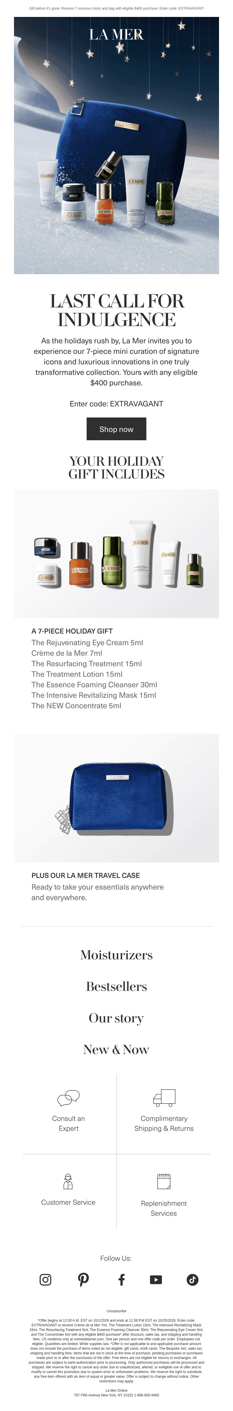 La Mer email from Sun, Oct 25, 2026