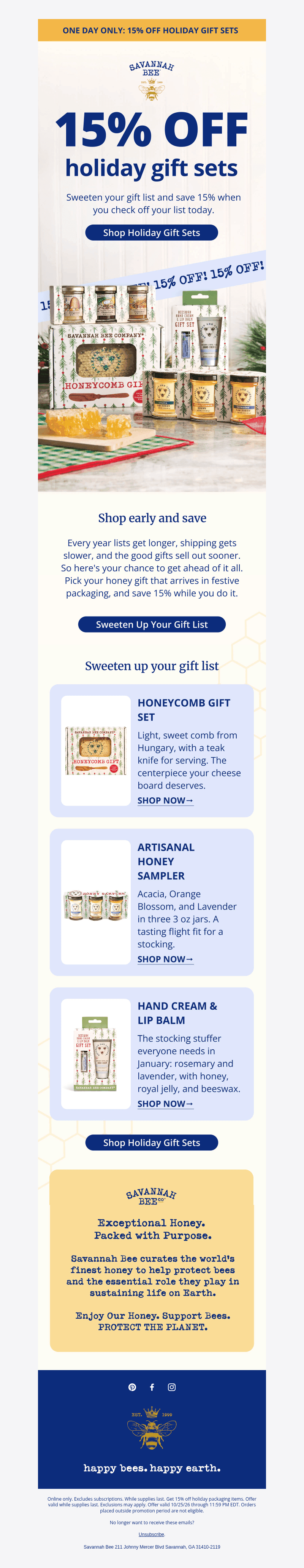 Savannah Bee email from Sun, Oct 25, 2026