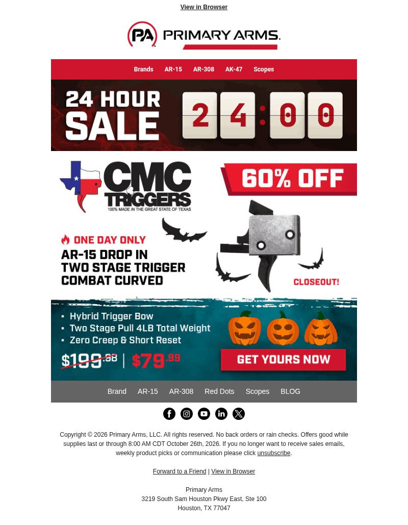 24Hrs Only! 60% OFF CMC 2 Stage Closeout Trigger