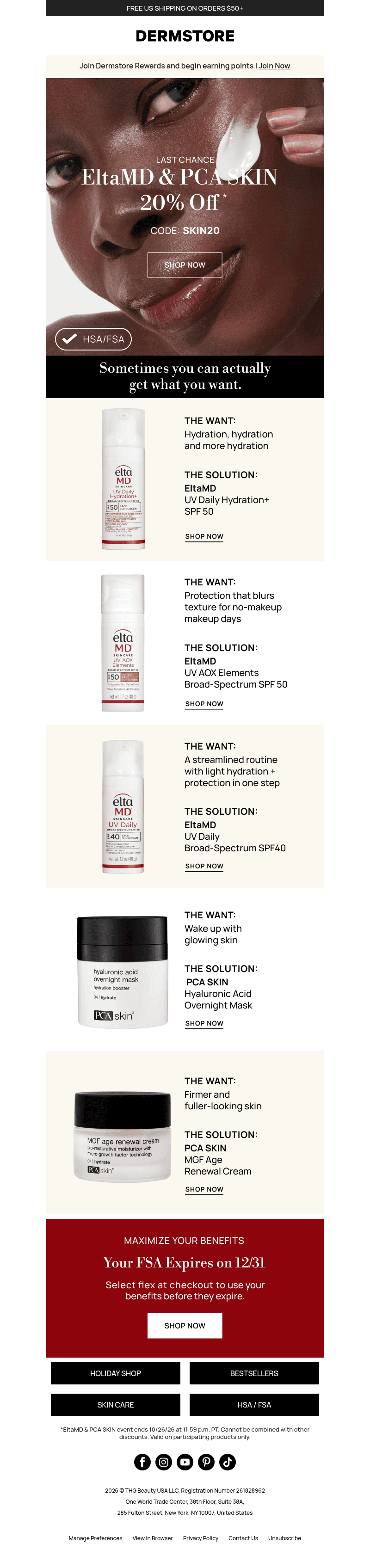 DermStore email from Sun, Oct 25, 2026