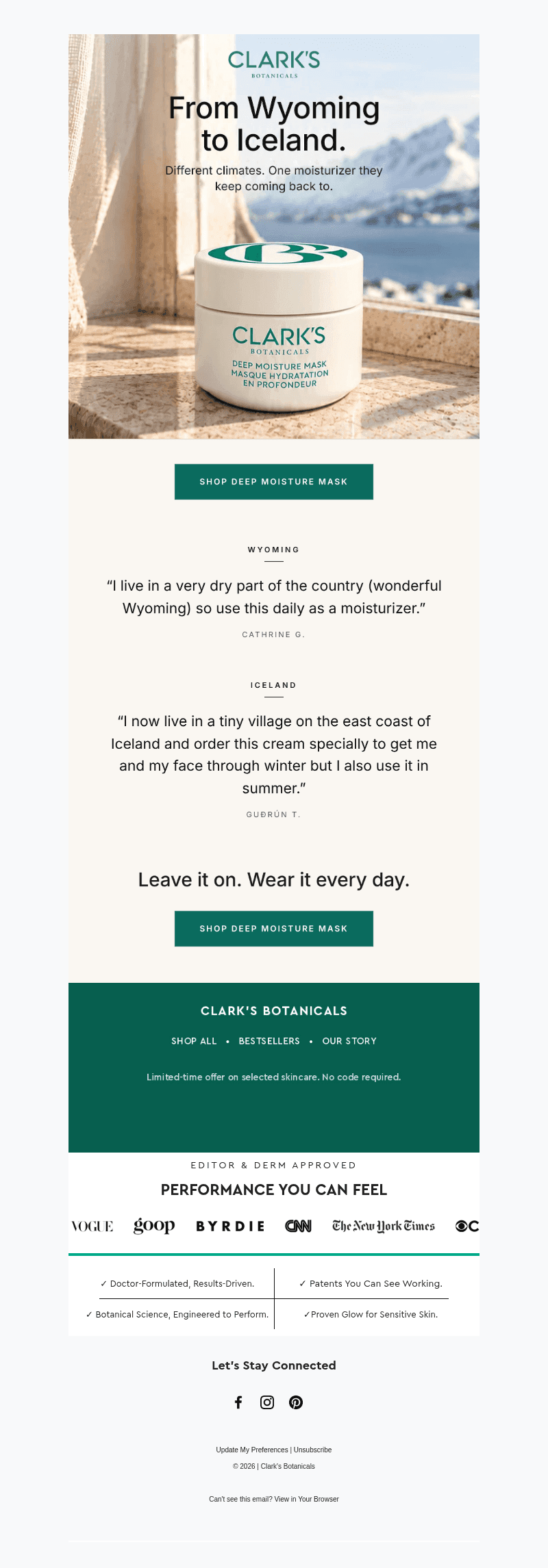 Clark's Botanicals email from Sun, Oct 25, 2026