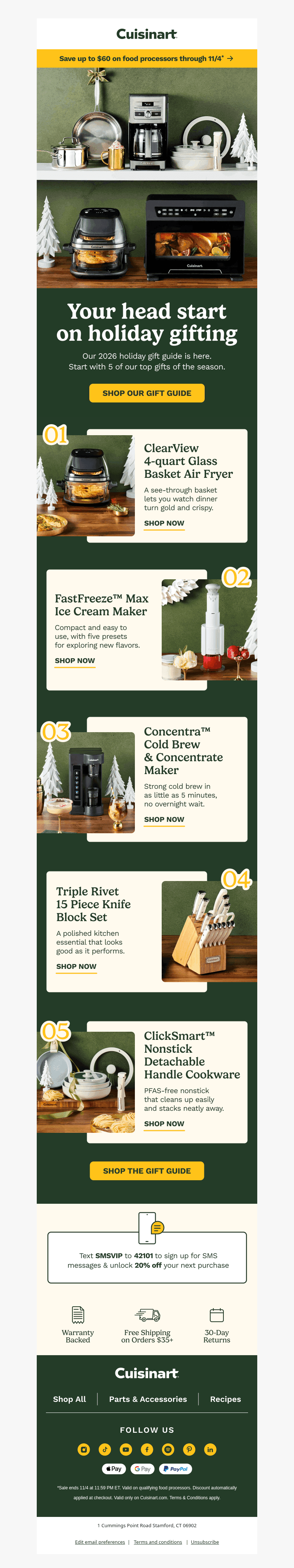 Cuisinart email from Sun, Oct 25, 2026