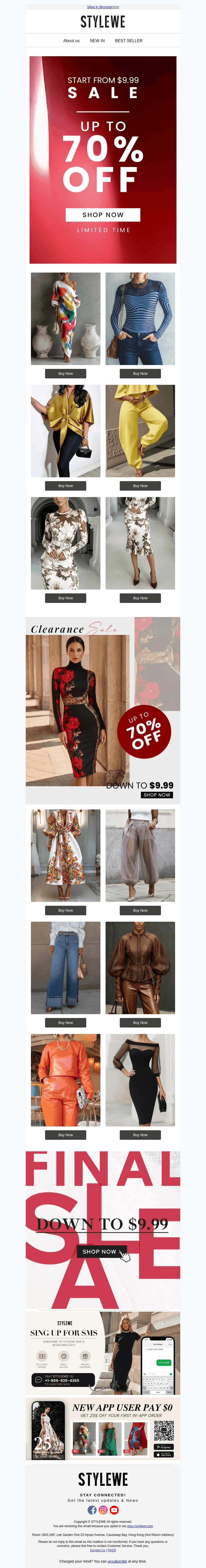 StyleWe email from Sun, Oct 25, 2026