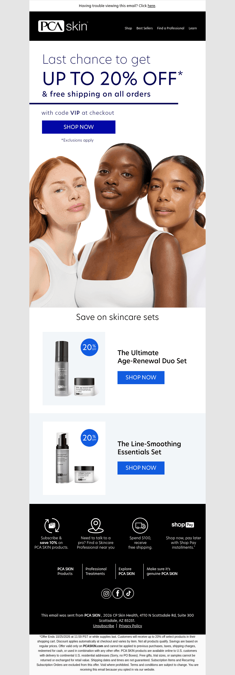 PCA SKIN email from Sun, Oct 25, 2026