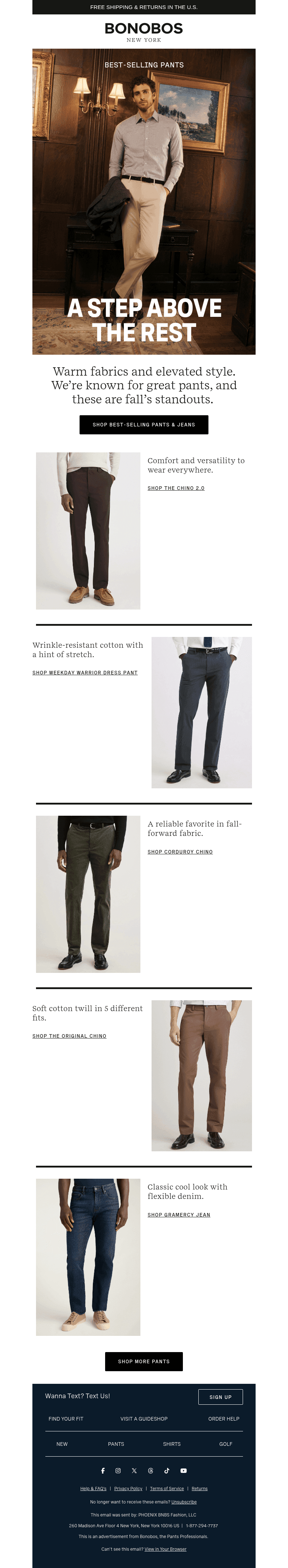 Bonobos email from Sun, Oct 25, 2026