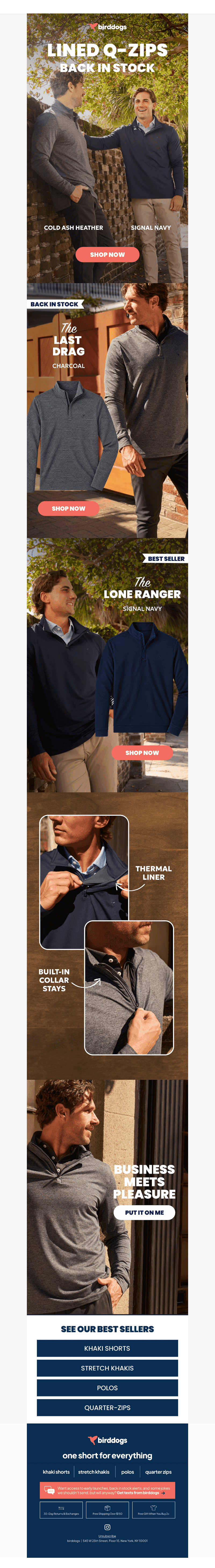 Birddogs Shorts email from Sun, Oct 25, 2026