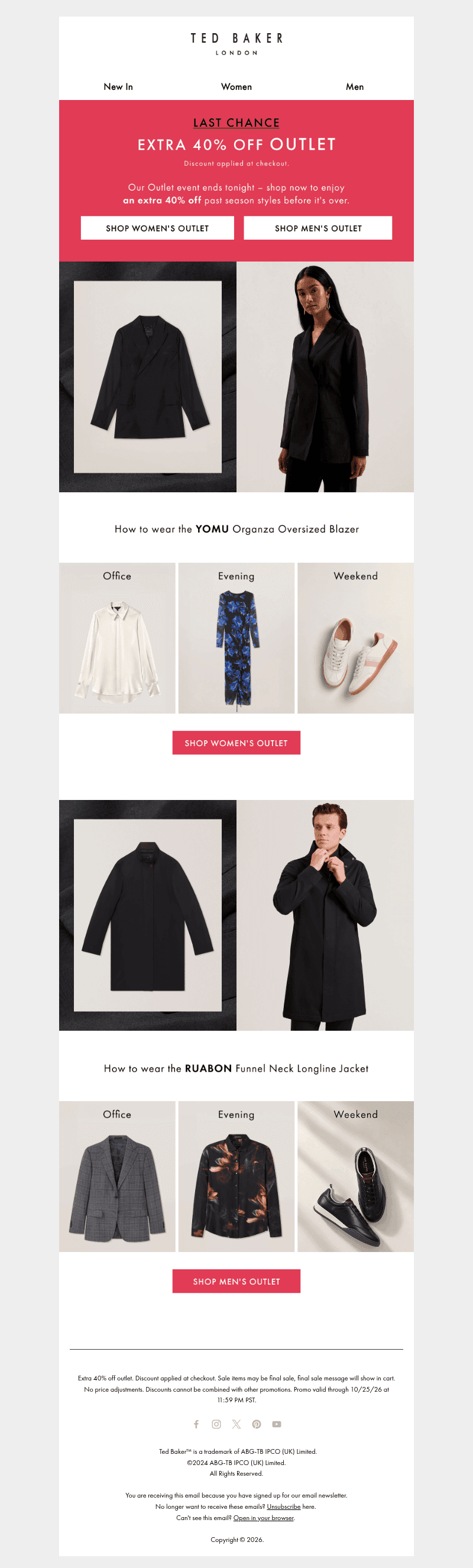 Ted Baker email from Sun, Oct 25, 2026