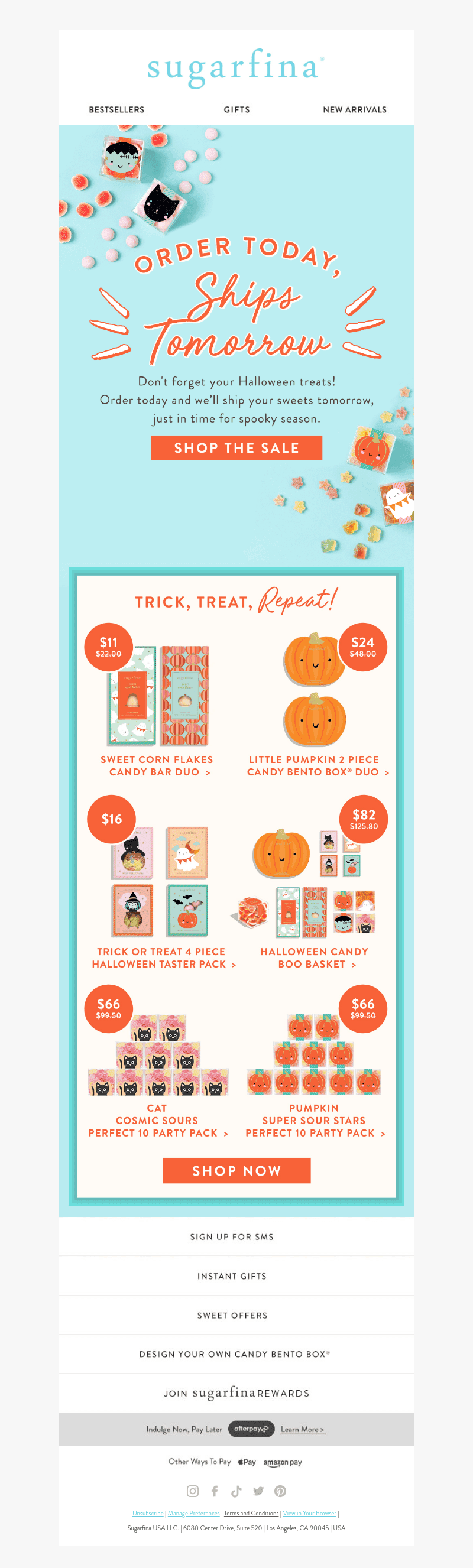 Sugarfina email from Sun, Oct 25, 2026
