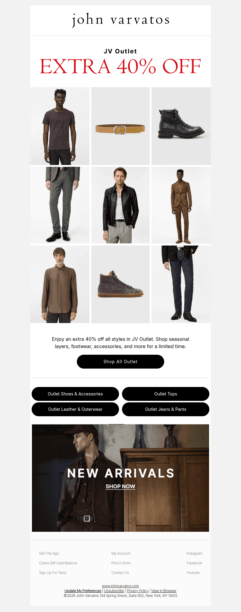 John Varvatos email from Sun, Oct 25, 2026