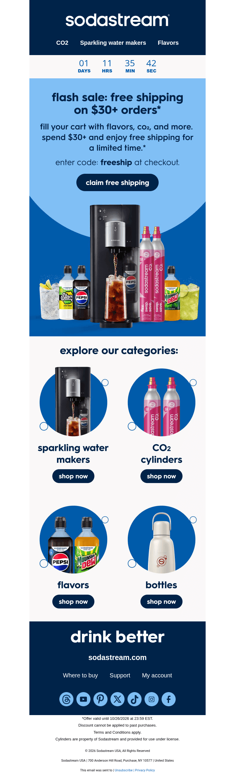 SodaStream email from Sun, Oct 25, 2026