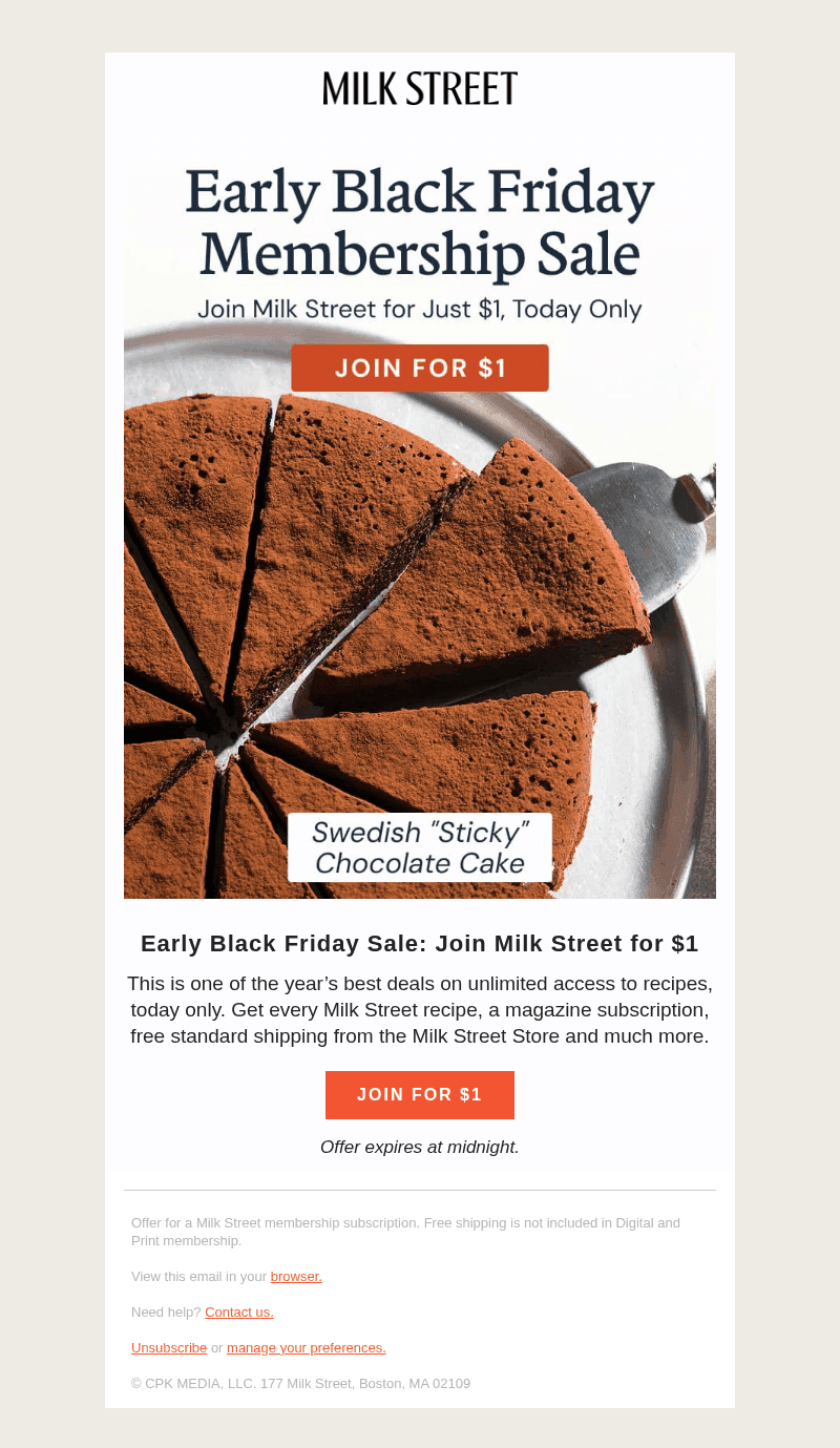 Milk Street email from Sun, Oct 25, 2026