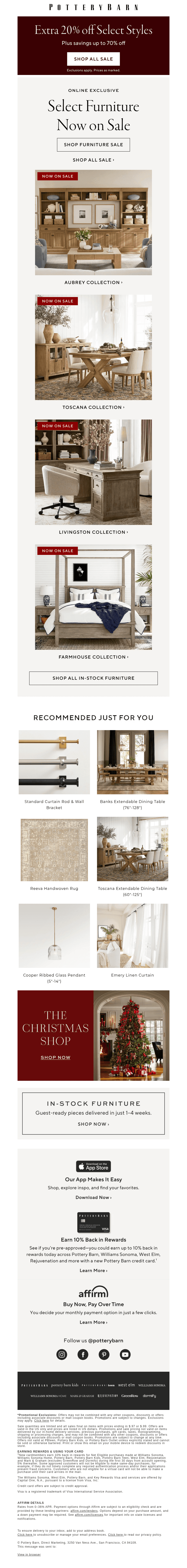 Pottery Barn email from Sun, Oct 25, 2026