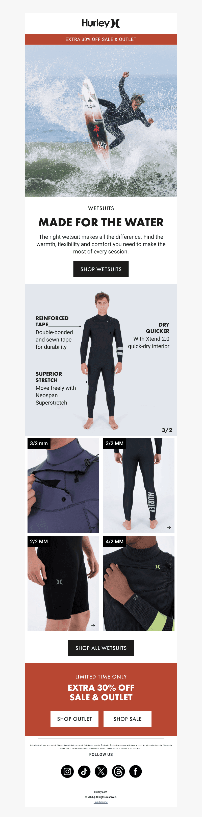 Wetsuits made for the water.