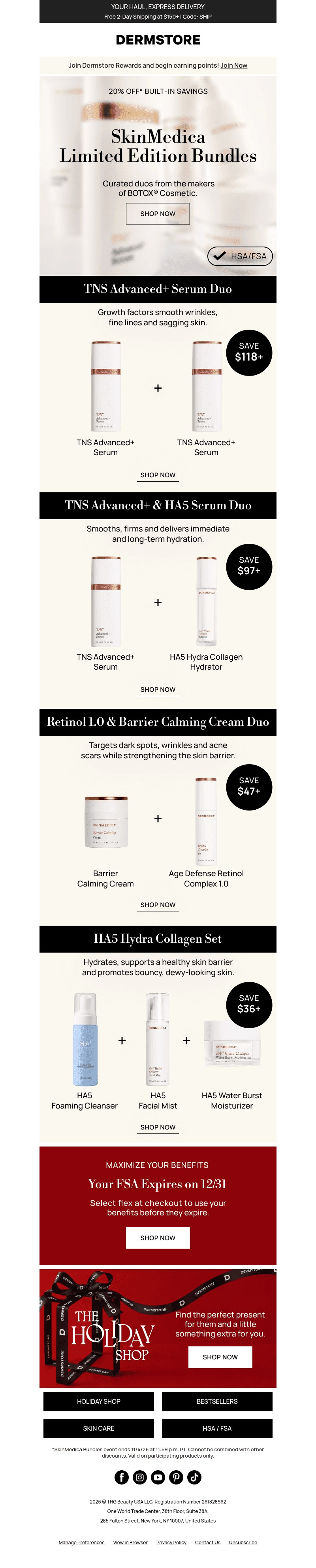 DermStore email from Sun, Oct 25, 2026