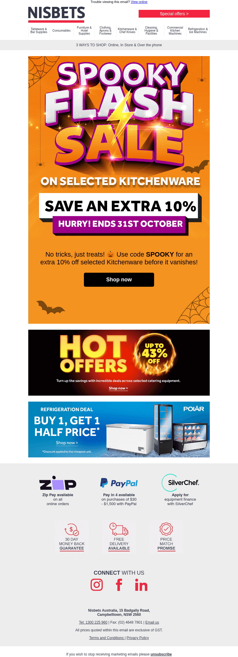 Spooky flash sale: extra 10% off kitchenware