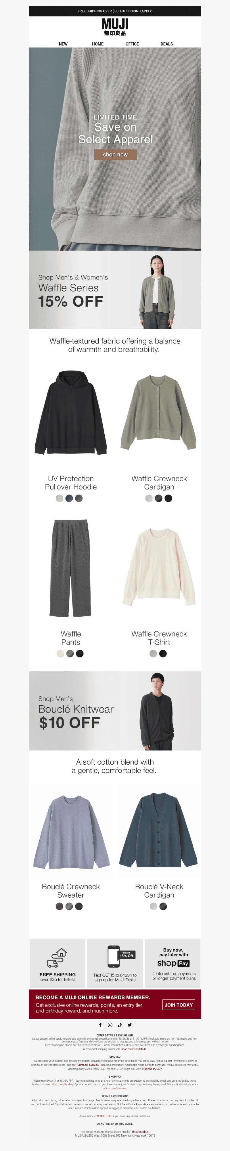 MUJI email from Sun, Oct 25, 2026