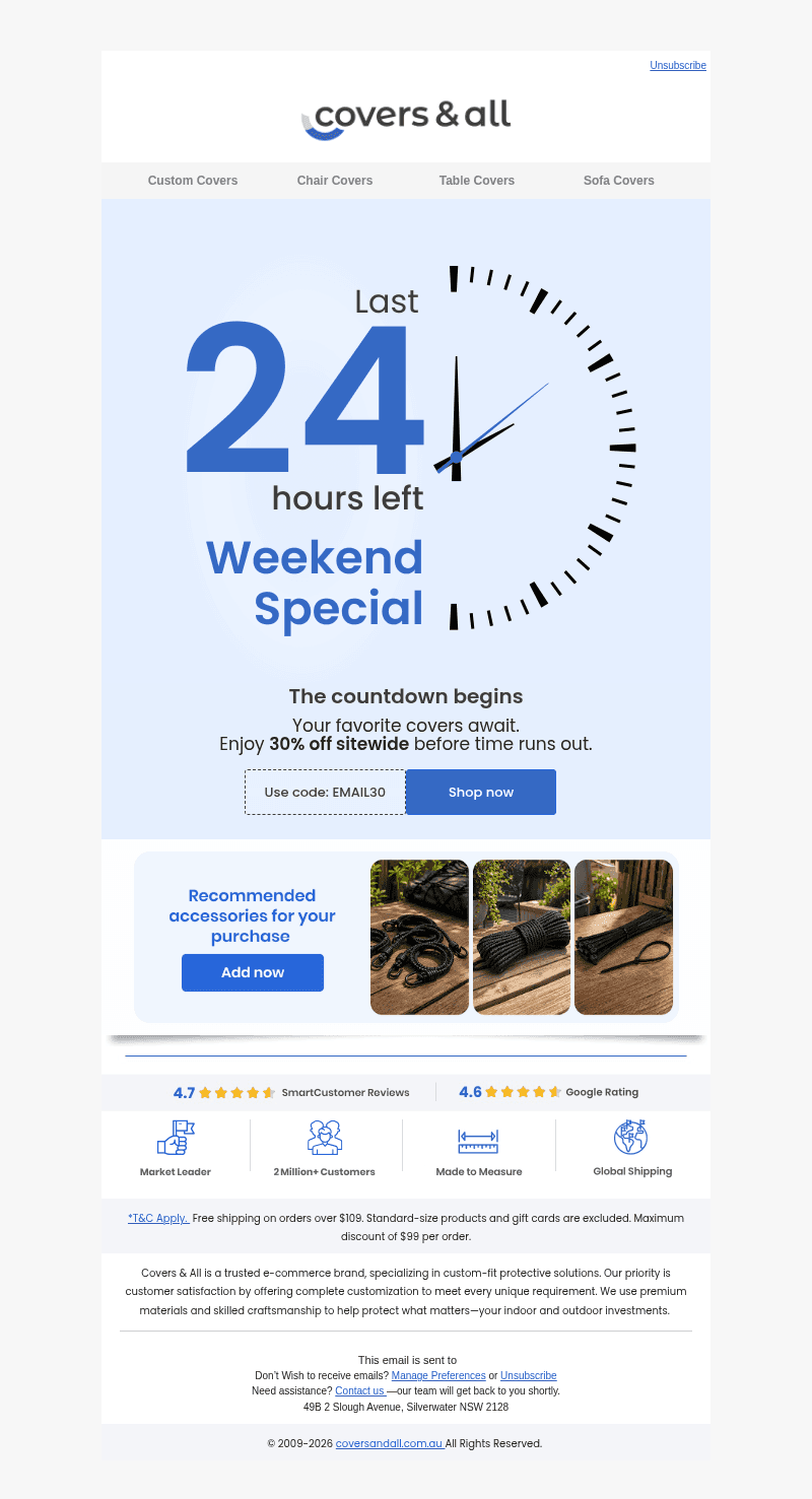 Coversandall email from Sun, Oct 25, 2026