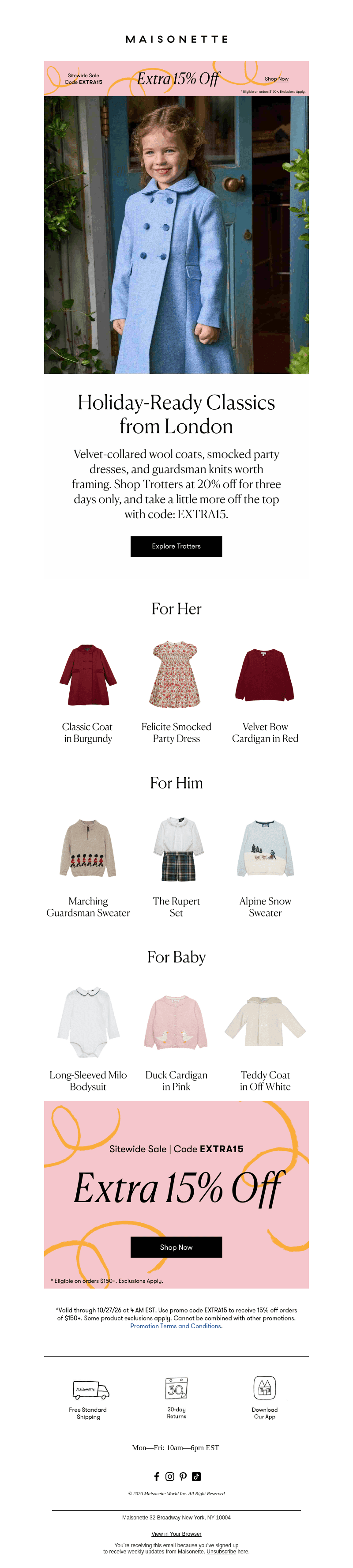 Maisonette email from Sun, Oct 25, 2026