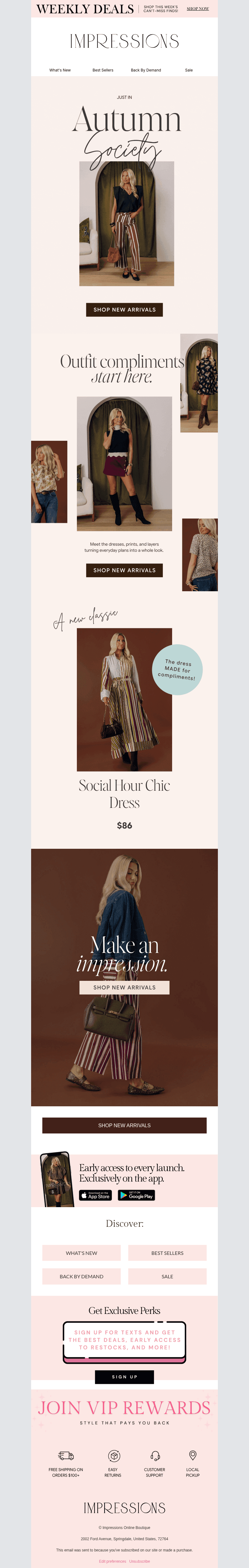 Impressions Online Boutique email from Mon, Oct 26, 2026