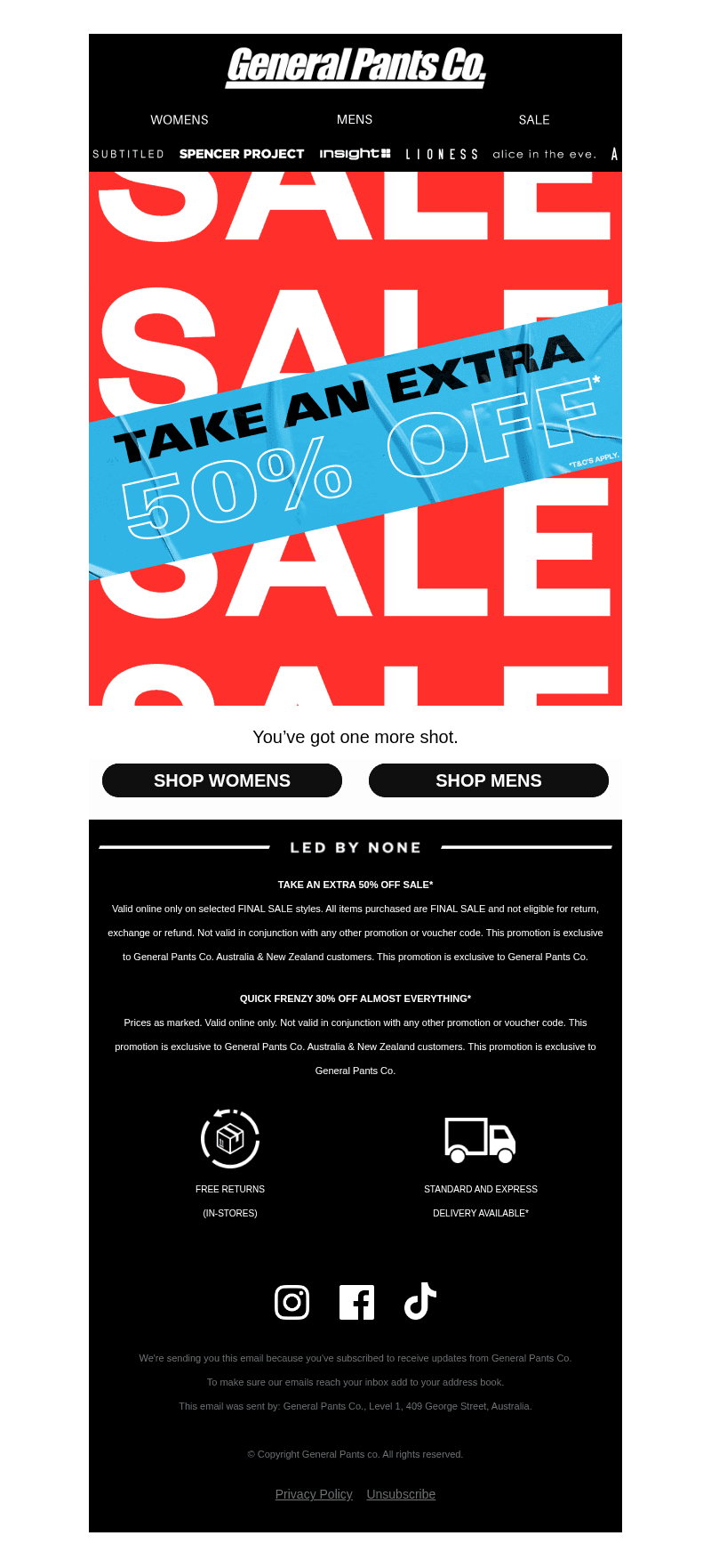 General Pants Co. email from Mon, Oct 26, 2026