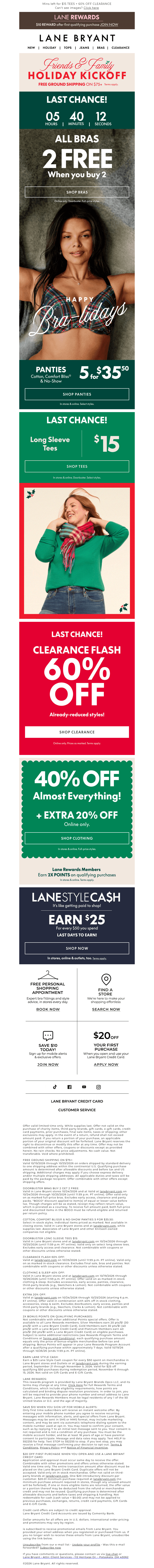 Lane Bryant email from Mon, Oct 26, 2026