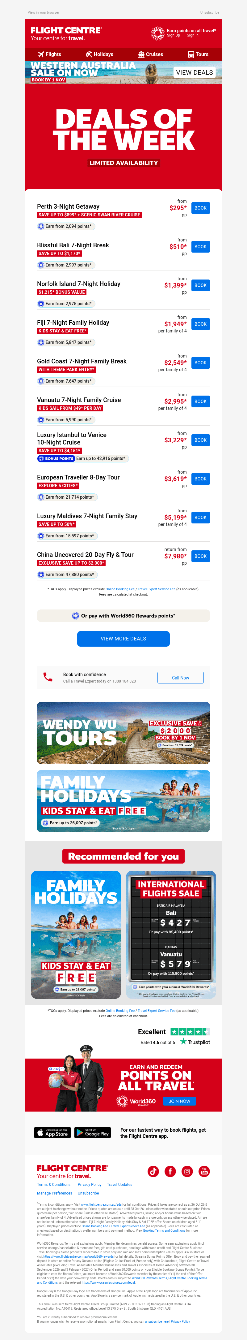 Flight Centre - AU email from Mon, Oct 26, 2026