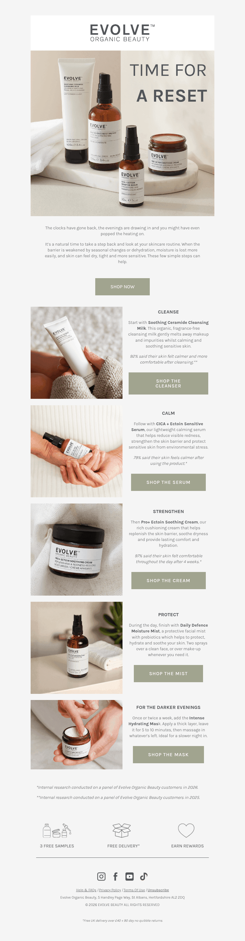 Evolve Beauty email from Mon, Oct 26, 2026