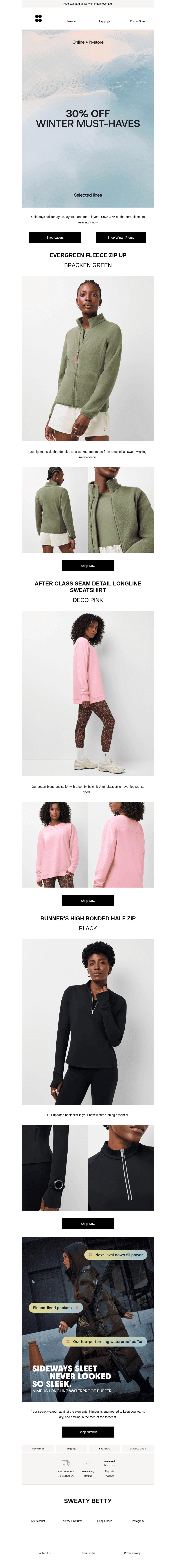 Sweaty Betty email from Mon, Oct 26, 2026