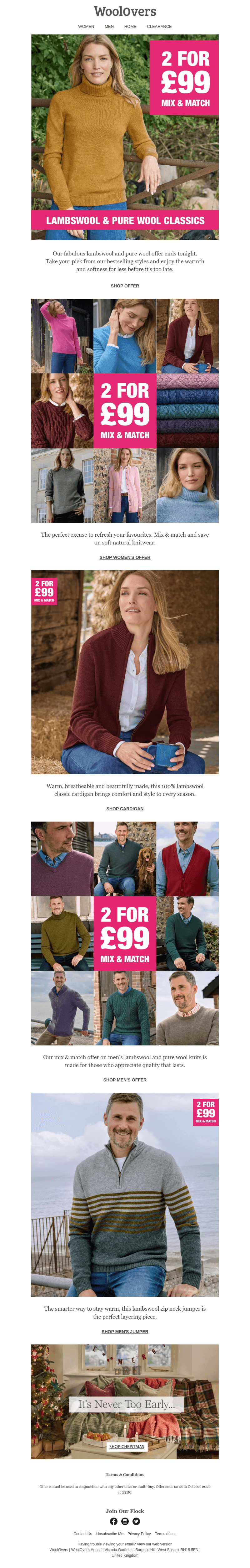 WoolOvers email from Mon, Oct 26, 2026