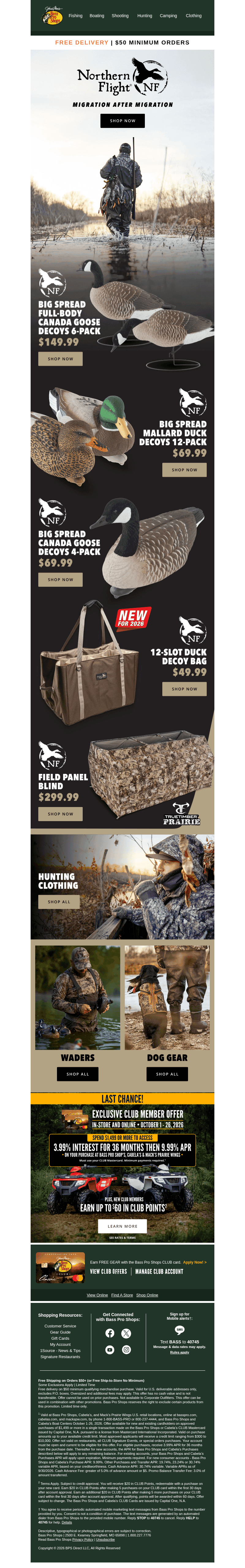 Bass Pro Shops email from Mon, Oct 26, 2026