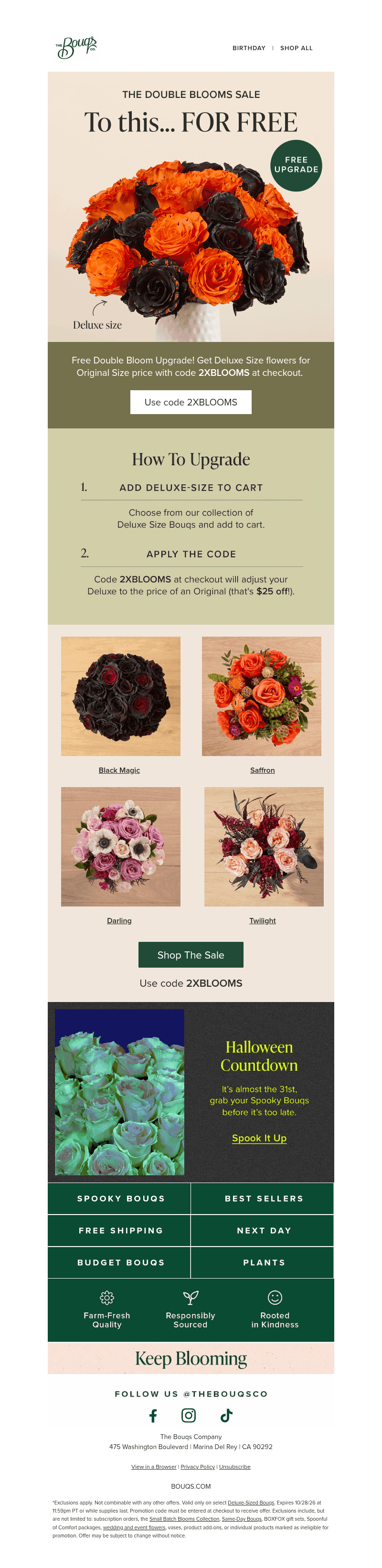 The Bouqs Co. email from Mon, Oct 26, 2026