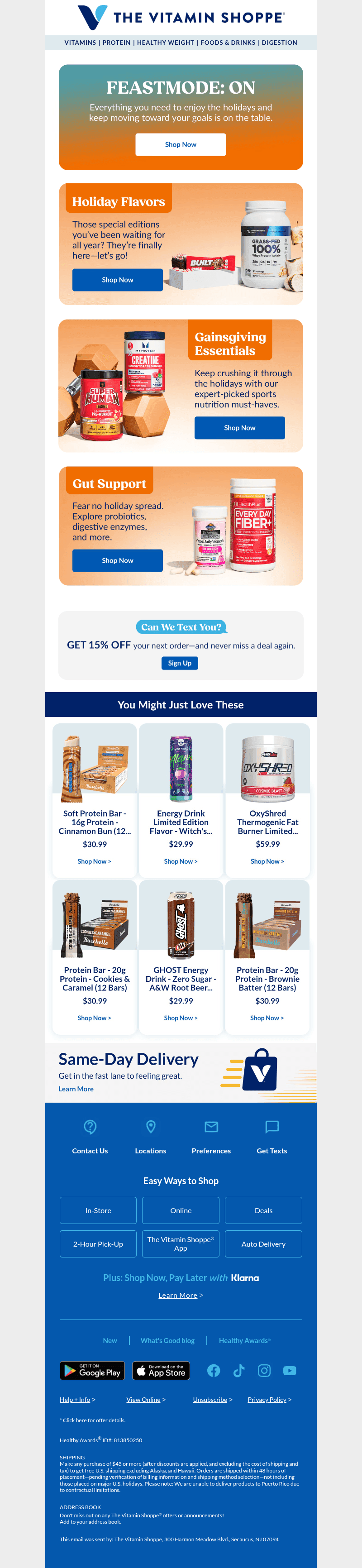 The Vitamin Shoppe email from Mon, Oct 26, 2026
